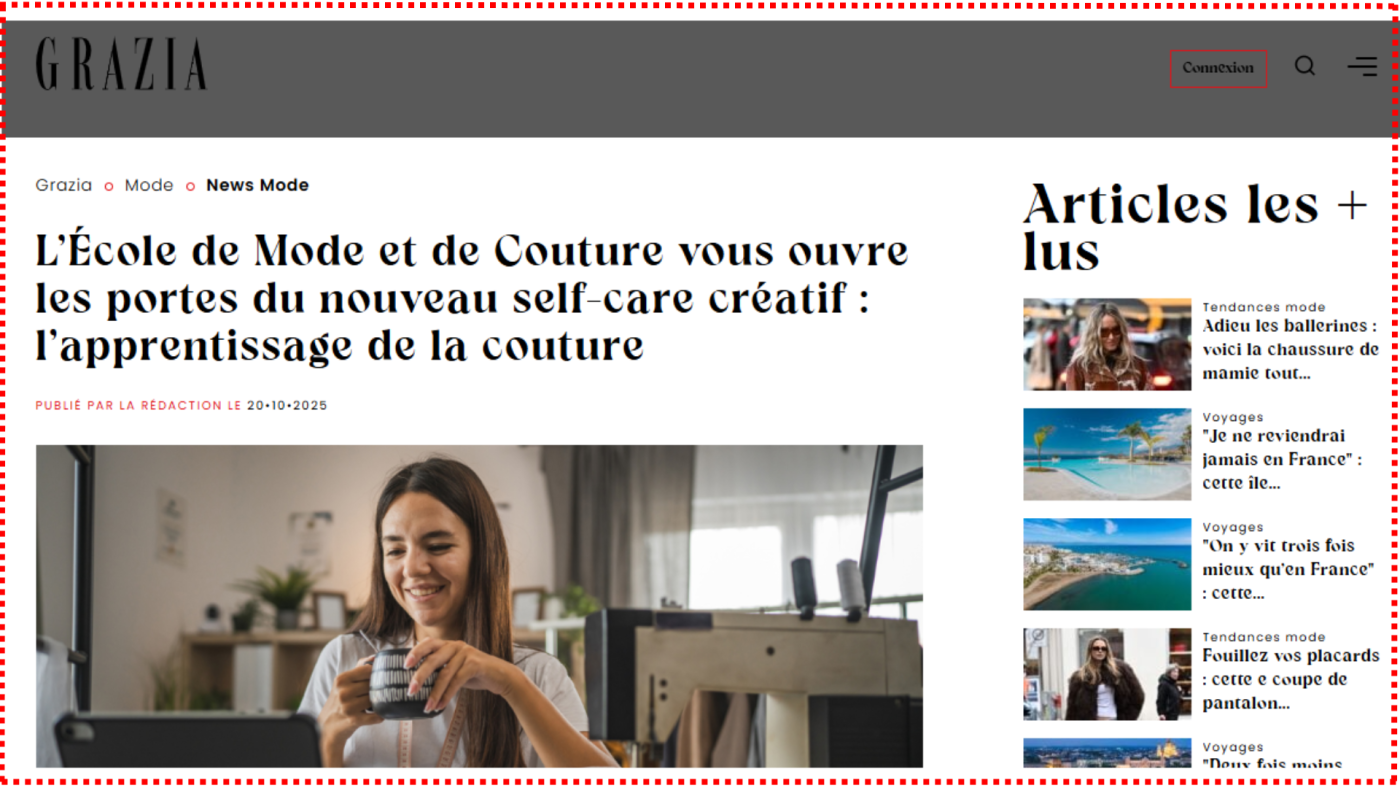 L’École de Mode et de Couture vous ouvre les portes du nouveau self-care créatif : l’apprentissage de la couture L’École de Mode et de Couture vous ouvre les portes du nouveau self-care créatif : l’apprentissage de la couture