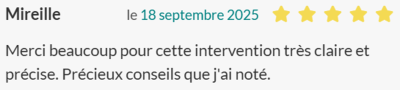 Merci beaucoup pour cette intervention très claire et précise. Précieux conseils que j'ai noté.